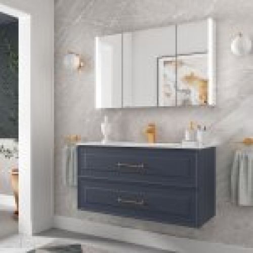 Mueble RENOIR 100 Night Blue "Tirador Style. Acabado Gold"