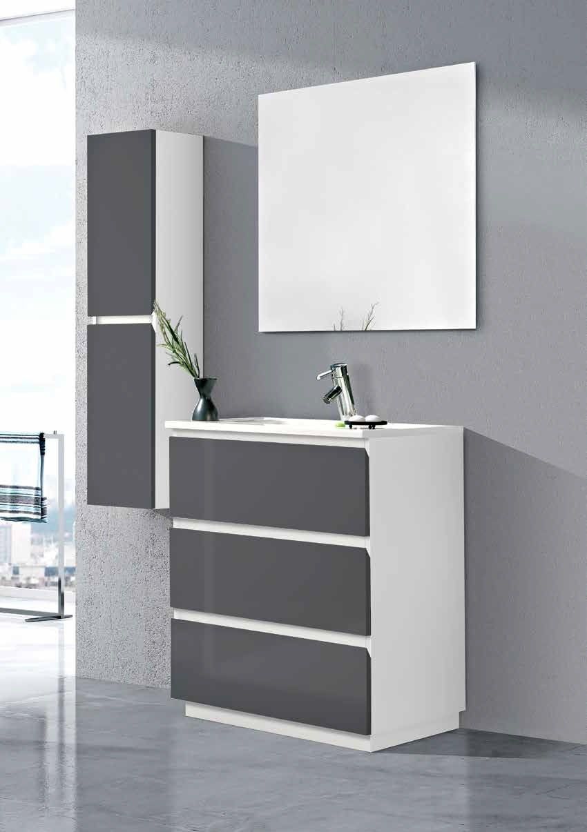 Mueble YAGO 70 Blanco / Gris antracita