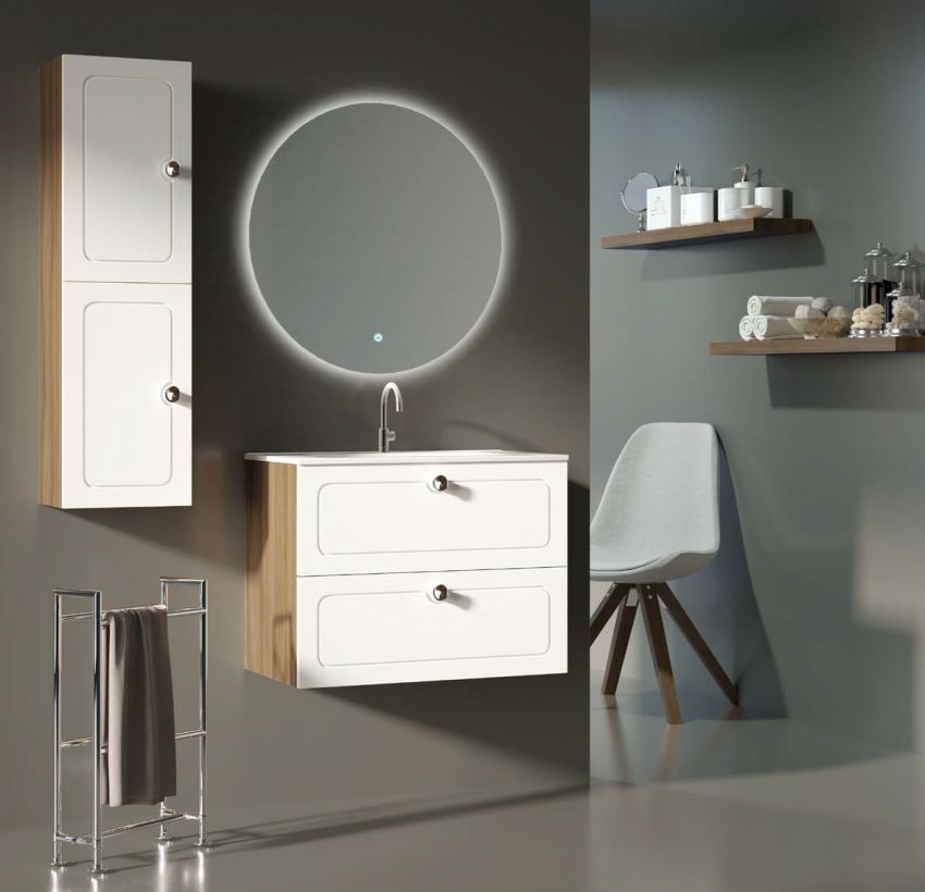 Mueble DALMA 80 Nogal / Blanco