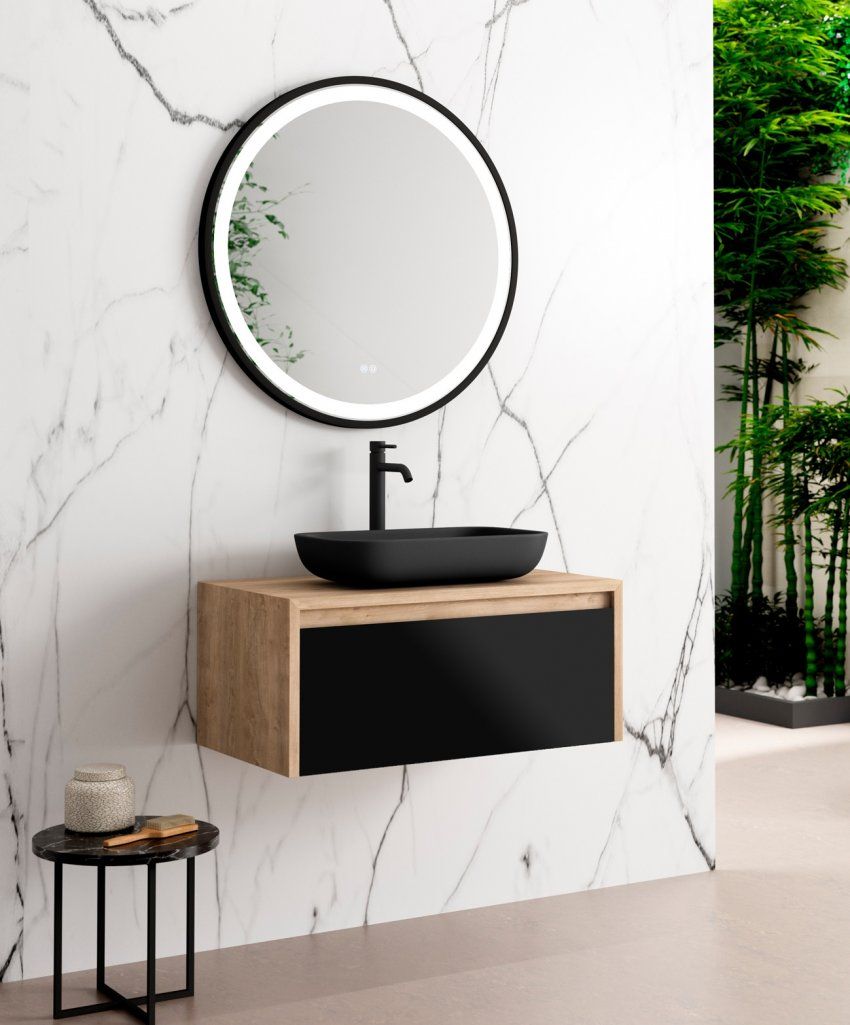 Mueble LAMBDA 80 Roble natural / Negro