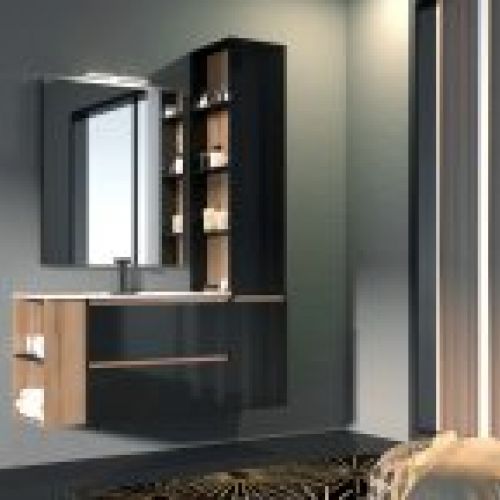 Mueble AQUA MODULAR 135 Negro / Nogal