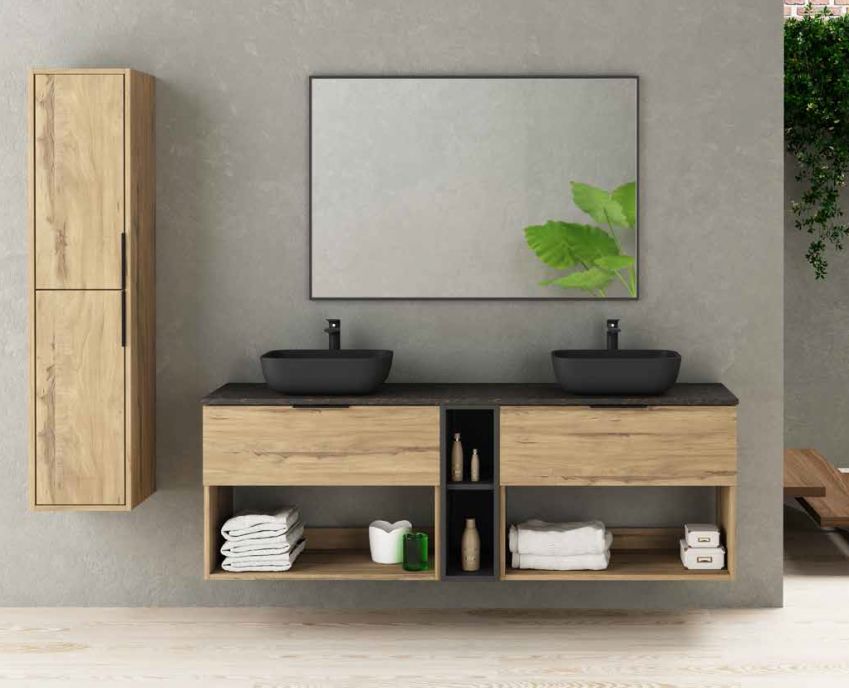 Mueble TUPAI MODULAR 180 Olmo Sabi / Grafito