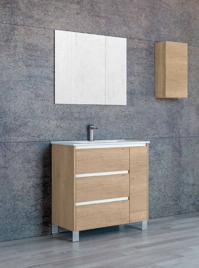 Mueble ZAHARA 80 Roble olmo / Barras Blanco