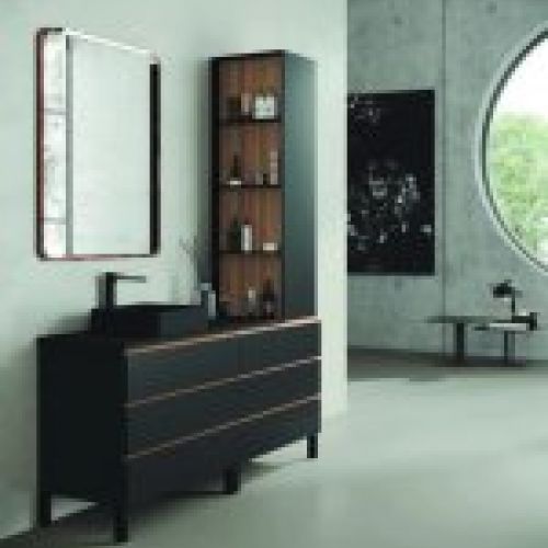 Mueble AQUA MODULAR 160 Negro / Nogal