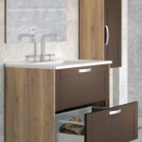 Mueble ARTIC 80 Chapa Roble / Bronce