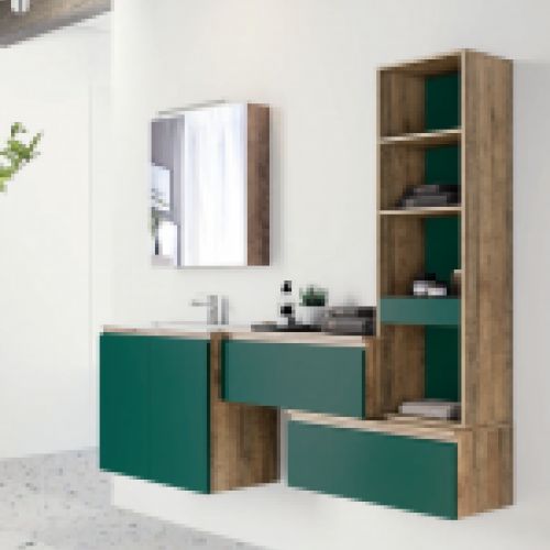 Mueble AQUA MODULAR 150 Amazonia / Verde Botella Mate