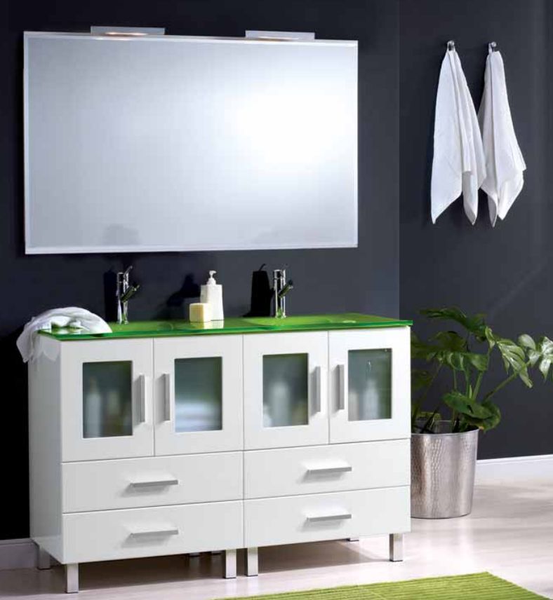 Mueble MENORCA 120 (60+60) Blanco brillo